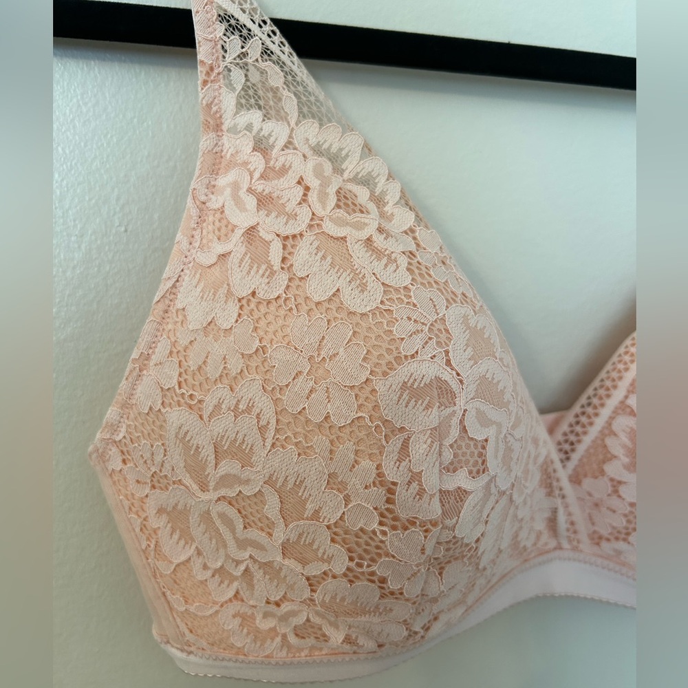 Knix Lace Deep-V Bralette In Honey Peach Size XL - Picture 4 of 4